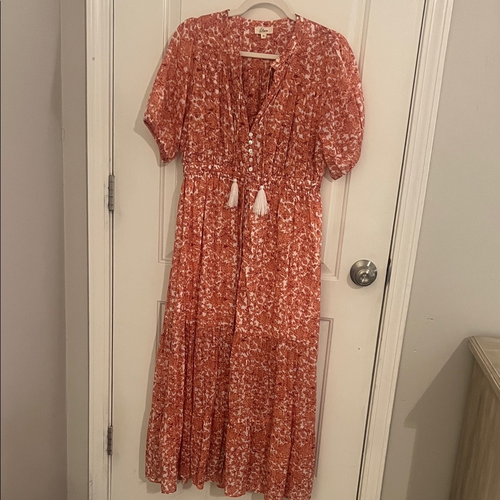 Elan Coral Floral Maxi Dress